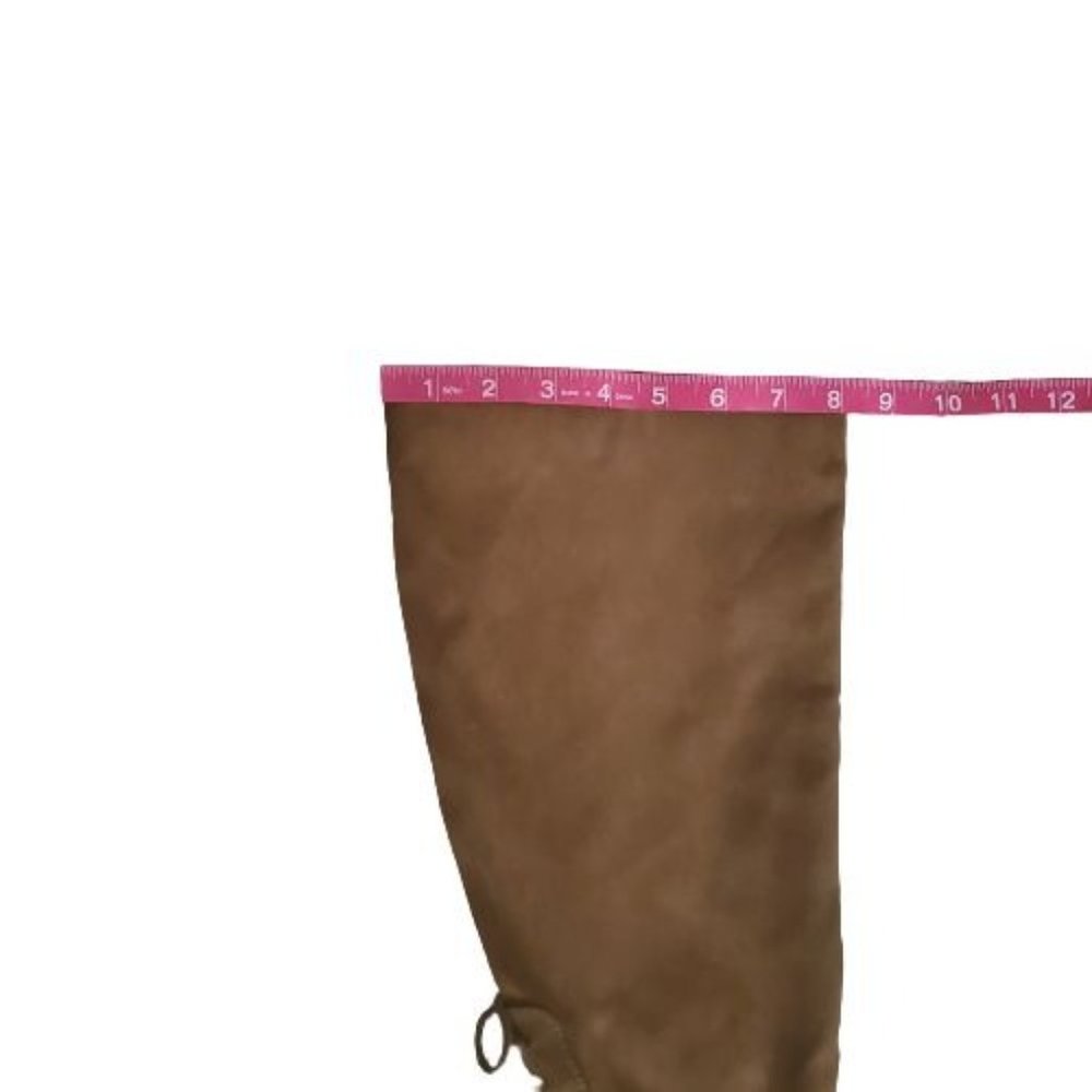 Women's Faux Suede Zipper Block Heel Wide Calf Boot Brown Size 7.5‎ NWOT - Picture 7 of 13